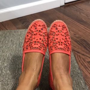 Coral colored also espadrilles